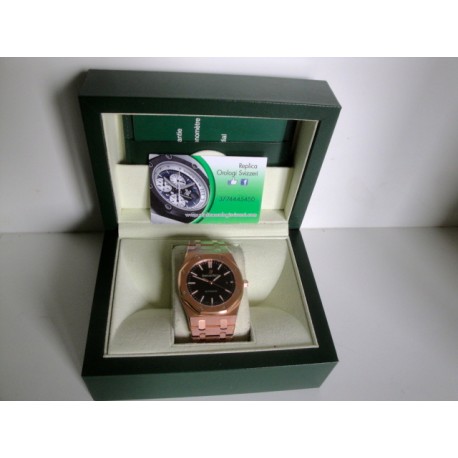 Audemars Piguet replica royal oak jumbo rose gold black dial orologio replica copia
