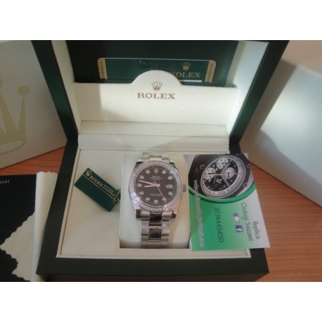 Rolex replica datejust acciaio black brillantini oyster orologio replica copia