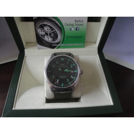 IWC replica mark VXII saint exupery green dial strip leather orologio replica copi