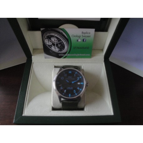 IWC replica mark VXII saint exupery blue dial strip leather orologio replica copi