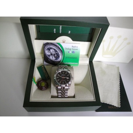 Rolex replica turn-o-graph acciaio black dial jubilèè orologio replica copia