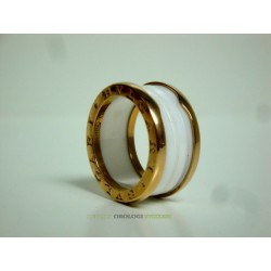 Bulgari replica anello B.ZERO1 oro giallo ceramica bianco imitazione perfetta