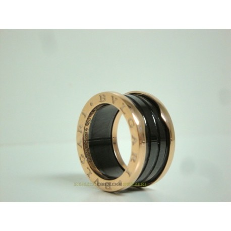 Bulgari replica anello B.ZERO1 oro rosa ceramica nero imitazione perfetta