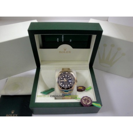 Rolex replica submariner data ceramichon oro black dial orologio replica copia